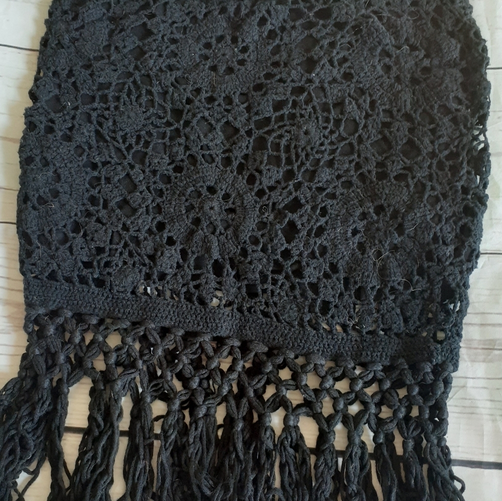 Black crotches fringe skirt